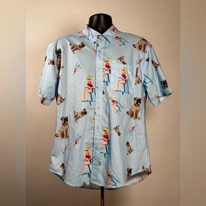 RSVLTS Button Up Shirt men's Sandlot Beast Dog Lifeguard Wendy Peffercorn